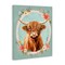 Stupell Industries Highland Cow In Floral Border Canvas, design by Petal Prints Design